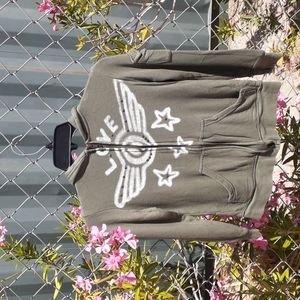 Flowers by Zoe Olive Green Peace Zip Jacket, Size L